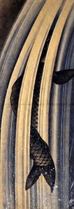 Carpa che salta su una cascata da Katsushika Hokusai